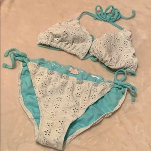 EUC white eyelet bikini